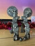 Western Contemporary Spurs Silver Overlay