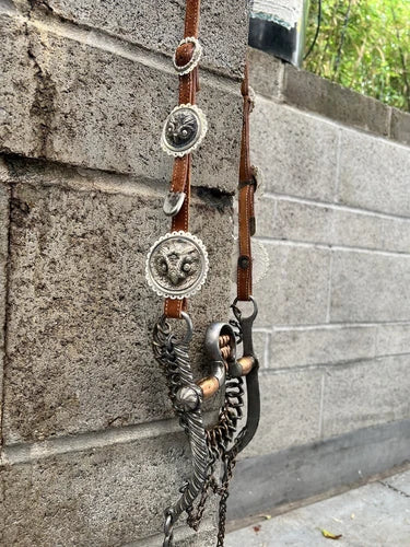 antique horse bridle Sterling Silver Owls