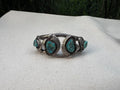 Vintage JM James Mason Navajo Sterling Silver 7 Turquoise Cuff Bracelet