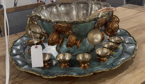Vintage Solid Copper and Brass Event Bowl Set Kitchenware Decor
