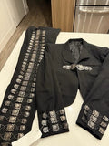 Antique c1910 Mexican Tailored 3 Piece Charro Suit Sterling Silver